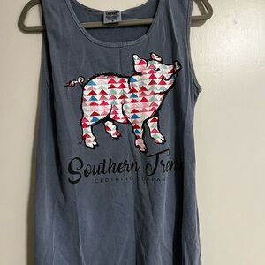 Southern Trend Comfort Colors Blue Tank Top